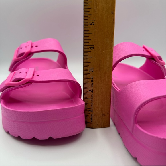 BAMBOO Glee-01 Platform Jelly Slip on Sandals Fushia/Hot Pink Size 8 - LIKE NEW - Picture 7 of 7